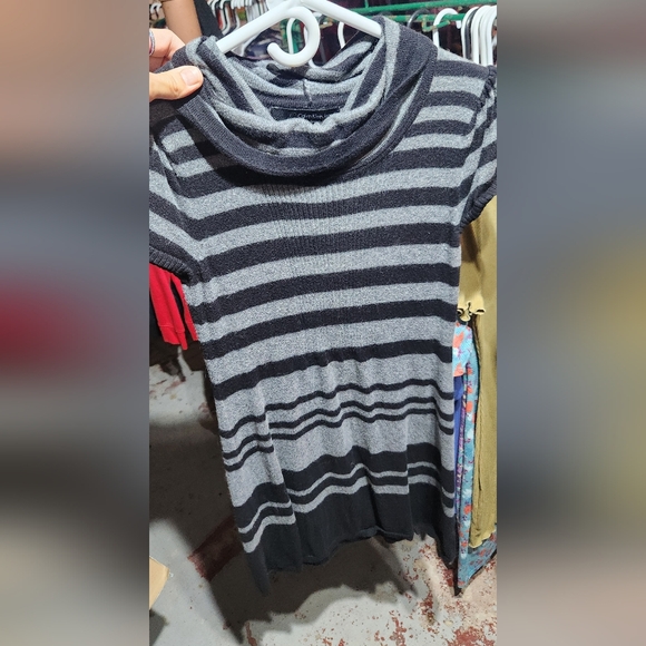 Calvin Klein Jeans Black and Gray Striped Sweater - Picture 1 of 2
